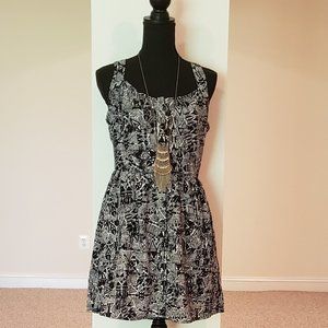 Black & Beige print dress